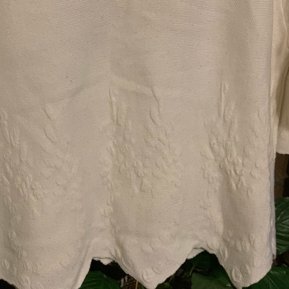 Sz M Boho Ivory J.O.A Los Angeles ZigZag Hem Sweater - Picture 9 of 9